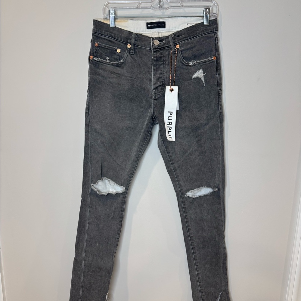 NWT Men’s Purple Jeans Style P001 Skinny Grey Wash Size 30